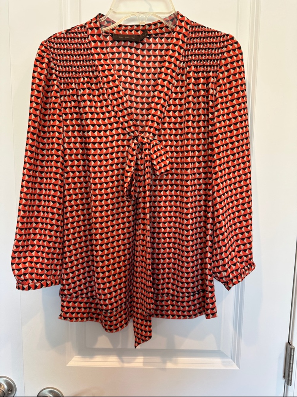 The Limited Red, Black and White Geometric Print Blouse